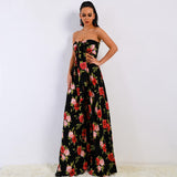 Suko Black Floral Print Crop Top & Trousers Co-Ord - Fashion Genie Boutique