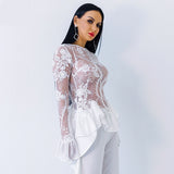 Whispering Winds White Mesh Ruffle Top - Fashion Genie Boutique