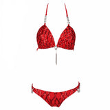 Sunrise Swimmer Red Glitter Bikini Swimsuit - Fashion Genie Boutique