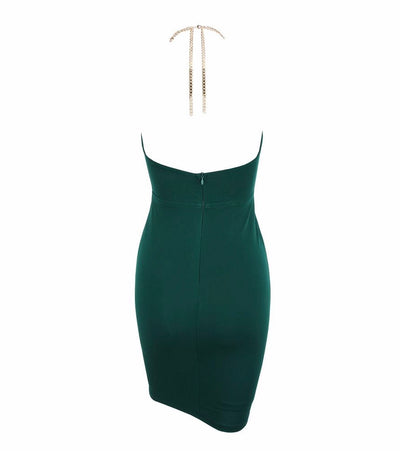 Take Me To The Halter Green Mini Dress - Fashion Genie Boutique