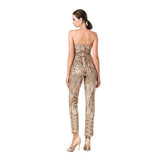 Disco Heaven Gold Strapless Sequin Jumpsuit - Fashion Genie Boutique