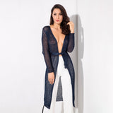 Graceful Ways Navy Glitter Knit Cardigan - Fashion Genie Boutique