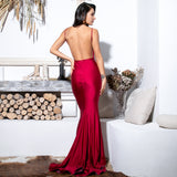 Belle Beauty Red Fishtail Gown Maxi Dress - Fashion Genie Boutique