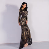 Unrequited Love Black Sequin Long Sleeve Maxi Dress - Fashion Genie Boutique