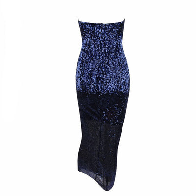 Glam Doll Red Strapless Sequin Midi Dress - Fashion Genie Boutique
