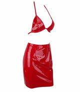 Pin Up Red Crop Top & Mini Skirt Co-Ord - Fashion Genie Boutique