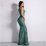 Effervescent Green Glitter Maxi Dress - Fashion Genie Boutique