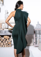 Make Your Move Green Frill Bodycon Midi Dress - Fashion Genie Boutique