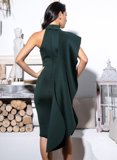 Make Your Move Green Frill Bodycon Midi Dress - Fashion Genie Boutique