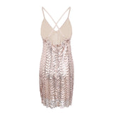 California Girls Rose Gold Scallop Sequin Mini Dress - Fashion Genie Boutique