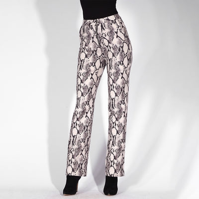 Take It Easy Grey Snake Print Skinny Trousers - Fashion Genie Boutique