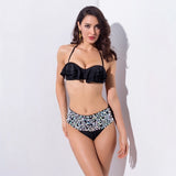 Island Dreams Black Ruffle Crystal Bikini Swimsuit - Fashion Genie Boutique