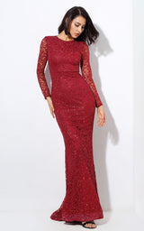 Spellbound Red Glitter Fishtail Long Sleeve Maxi Dress - Fashion Genie Boutique