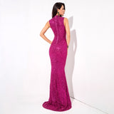Prosecco Please Pink Glitter Embellished  Maxi Dress - Fashion Genie Boutique