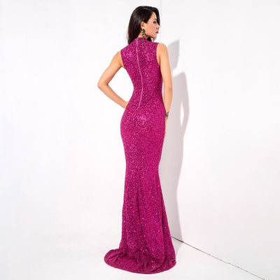 Prosecco Please Pink Glitter Embellished  Maxi Dress - Fashion Genie Boutique