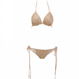 Sandy Sentiments Gold Glitter Embellished Bikini - Fashion Genie Boutique