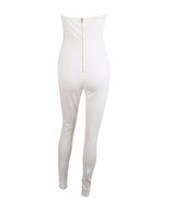 Evening In Rome White Military Strapless Jumpsuit - Fashion Genie Boutique