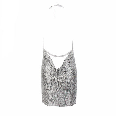 Unleash Me Silver Animal Print Metallic Mini Dress - Fashion Genie Boutique