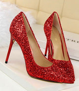 Till the Glitter Ends Red High Heels - Fashion Genie Boutique