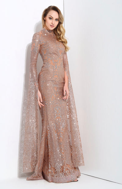 Queen Of The Night Gold Glitter Fishtail Maxi Dress - Fashion Genie Boutique