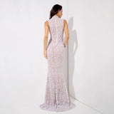 Prosecco Please White Glitter Embellished  Maxi Dress - Fashion Genie Boutique