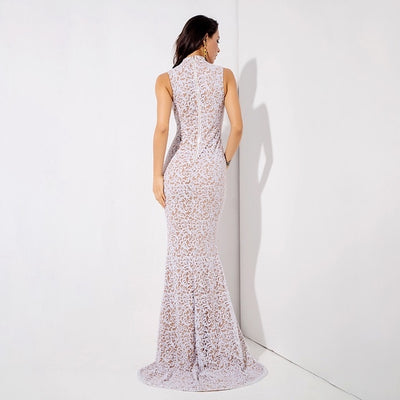 Prosecco Please White Glitter Embellished  Maxi Dress - Fashion Genie Boutique