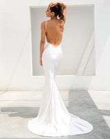 In Your Dreams White Maxi Satin Gown Dress - Fashion Genie Boutique