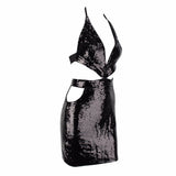 Body Rock Red Sequin Cut Out Mini Dress - Fashion Genie Boutique