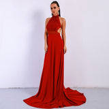 Luxury Meryl Red Fishtail Maxi Dress - Fashion Genie Boutique