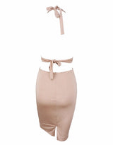 Envy Nude Crystal Embellished Bodycon Mini Dress - Fashion Genie Boutique
