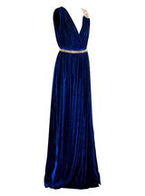 Grecian Goddess Navy Belted Maxi Split Dress - Fashion Genie Boutique