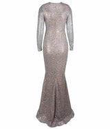 Spellbound Red Glitter Fishtail Long Sleeve Maxi Dress - Fashion Genie Boutique