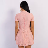 Easy On The Eyes Pink Lace Skater Dress - Fashion Genie Boutique