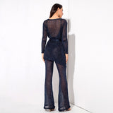 Jessamy Navy Glitter Knit Cardigan - Fashion Genie Boutique