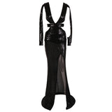 Rowena Black Sequin Cut Out Maxi Dress - Fashion Genie Boutique