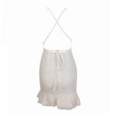 Vegas Beauty White Glitter Embellished Mesh Mini Dress - Fashion Genie Boutique