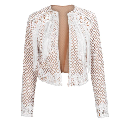 Shake It White Tassel Jacket - Fashion Genie Boutique