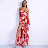 Fashion Crowd Red Multi Floral Jumpsuit - Fashion Genie Boutique