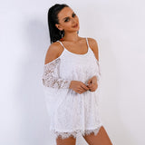 Don't Forget Me White Lace Frill Playsuit - Fashion Genie Boutique