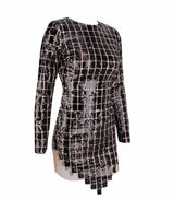 Hayden Black Sequin Long Sleeve Sequin Mini Dress - Fashion Genie Boutique