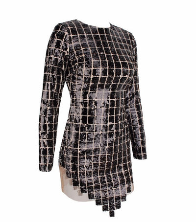Hayden Black Sequin Long Sleeve Sequin Mini Dress - Fashion Genie Boutique
