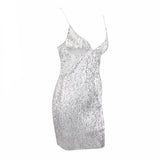 En Vogue Silver Sequin Mini Dress - Fashion Genie Boutique