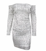 Champagne Sparkles Black Sequin Bardot Mini Dress - Fashion Genie Boutique