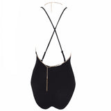 Sun Bunny Black Chain Swimsuit - Fashion Genie Boutique