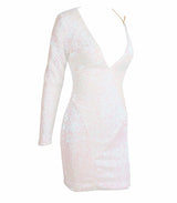 Gal That Glitters Iridescent One Sleeve Sequin Mini Dress - Fashion Genie Boutique