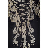 Jenna Black & Gold Embroidered Maxi Gown Dress - Fashion Genie Boutique
