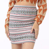 Reyna Multi Aztec Mini Skirt - Fashion Genie Boutique