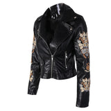 Dream Keeper Black Faux Leather Embroidered Jacket - Fashion Genie Boutique