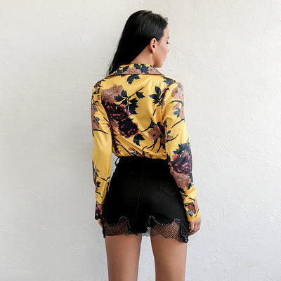 Rose Before Dawn Pink Long Sleeve Satin Bodysuit - Fashion Genie Boutique