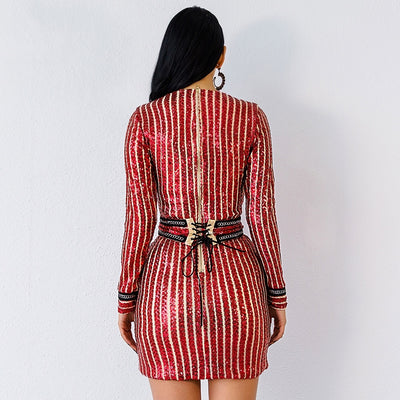 Main Event Red Sequin Mini Dress - Fashion Genie Boutique